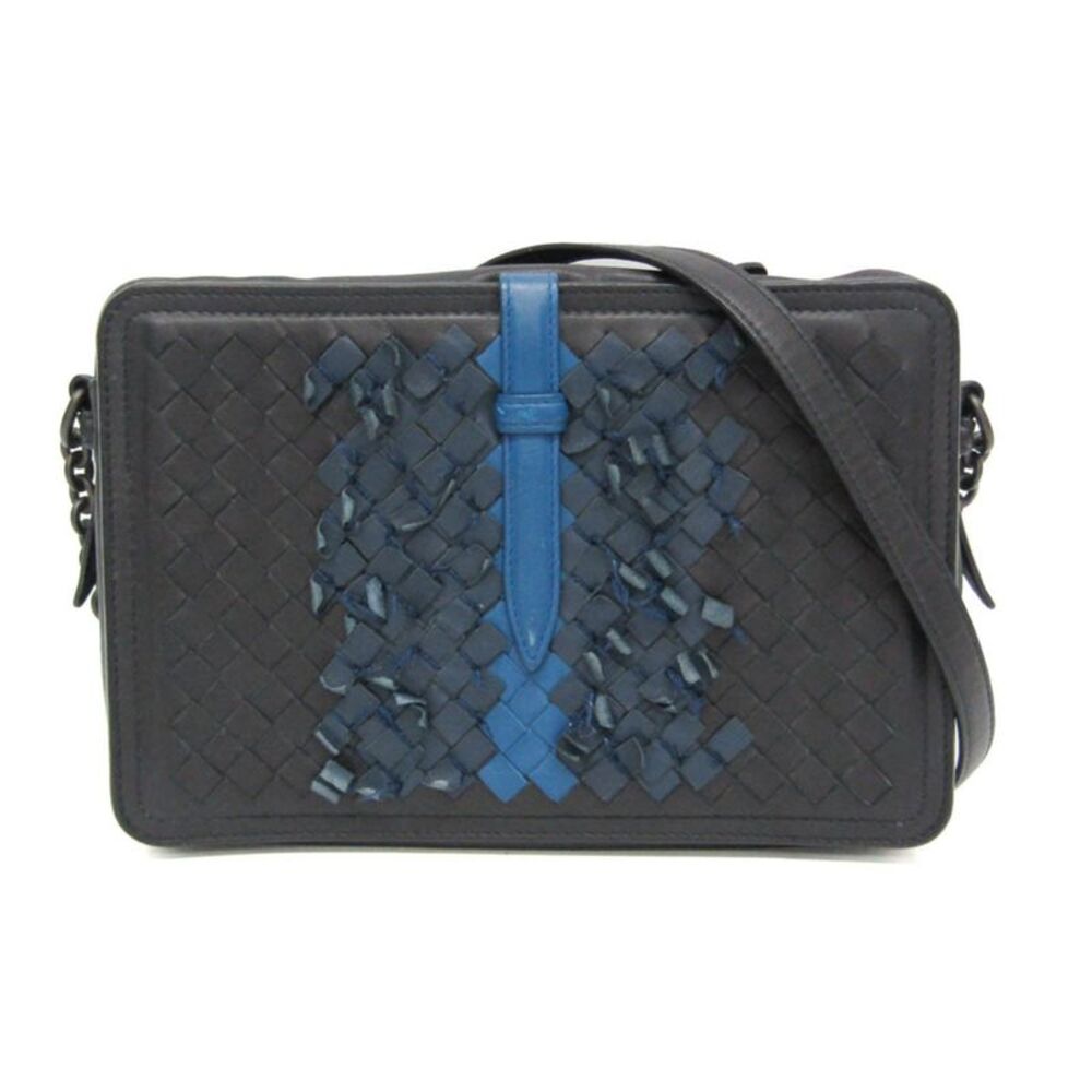 Bottega Veneta Belt Flap Camera Intrecciato Nappa Navy Leather Shoulder Bag Bag